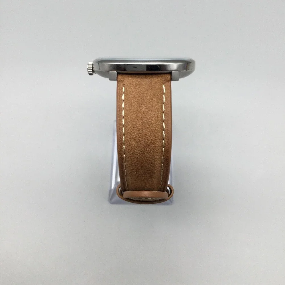 Fossil BQ2435 Mens Watch 42mm Blue Dial Brown Leather Minimalist New Battery